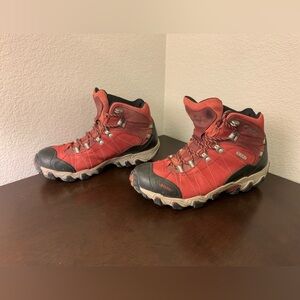 Oboz Bridger Mid BDry Waterproof Hiking Boots Trails Rio Red Women’s Size 9.5